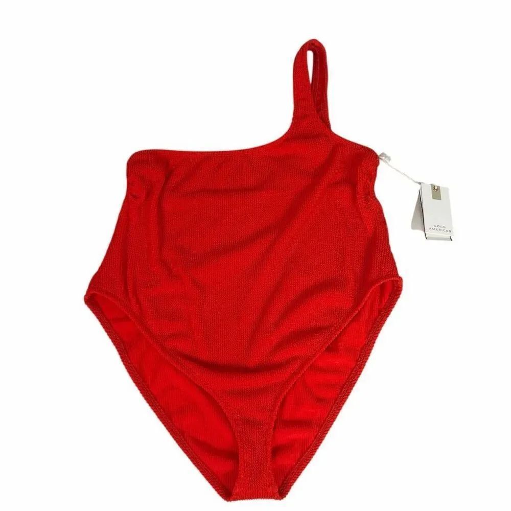 Good American Always Fits Bright Poppy One Piece  NEW